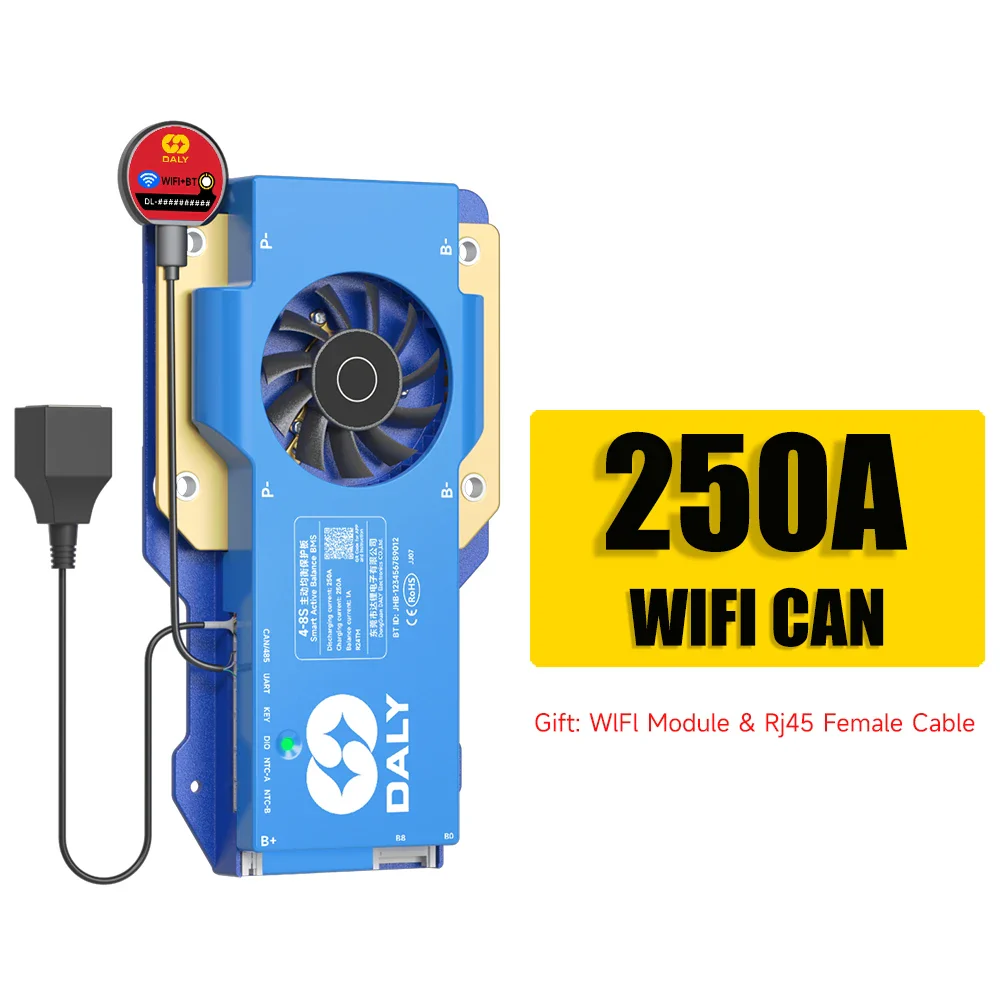 Daly BMS WiFi Active BMS 250 amperios for Lifepo4 4S 8S 24S 100A 150A 200A 500A Active Balance 1A Built-in BT 7S 24V 12V 48V - Image 23