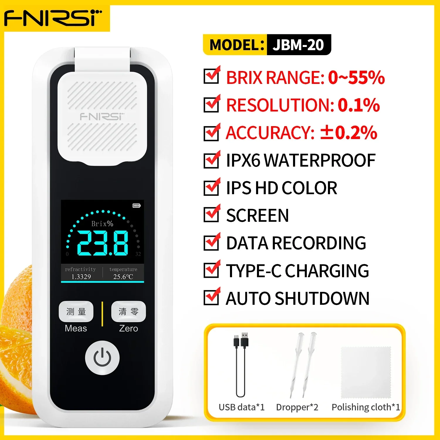 FNIRSI JBM-10 Rechargeable Sugar Content Meter - Image 8