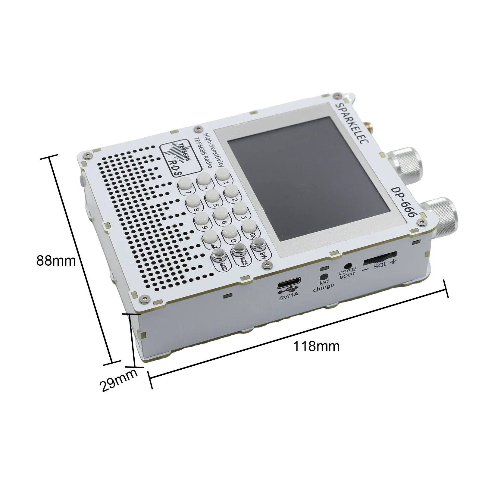 SPARKELEC DP-666 TEF6686 Full Band FM/MW/Short Wave HF/LW Radio Receiver IPS LCD Battery + Antenna - Image 4