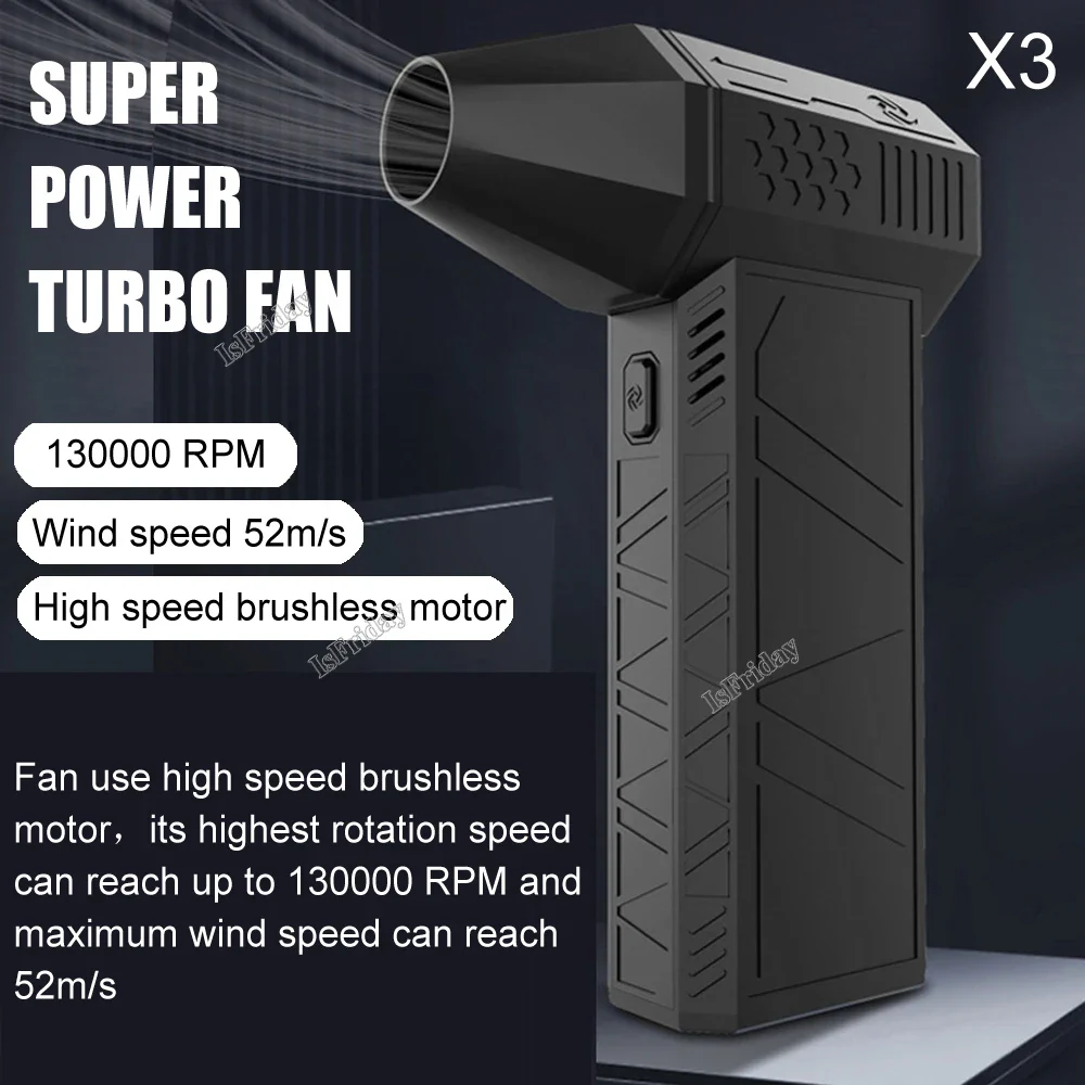 Turbo Fan X3 Original Rechargeable Blower 130000RPM 52m/s Brushless Air Blower Turbo Jet Fan Portable Dust Blower Electric Dryer - Image 14